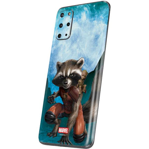 Marvel Rocket and Baby Groot Cosmic Bond Galaxy S20 Plus Skin