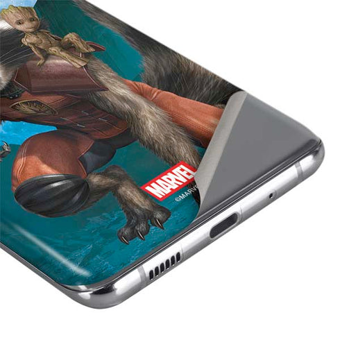 Marvel Rocket and Baby Groot Cosmic Bond Galaxy S20 Plus Skin
