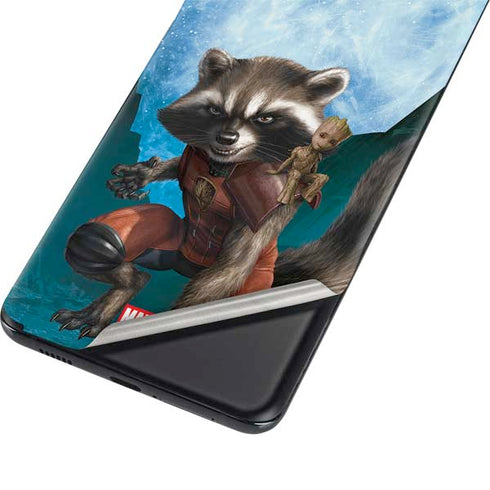 Marvel Rocket and Baby Groot Cosmic Bond Galaxy S21 Plus 5G Skin