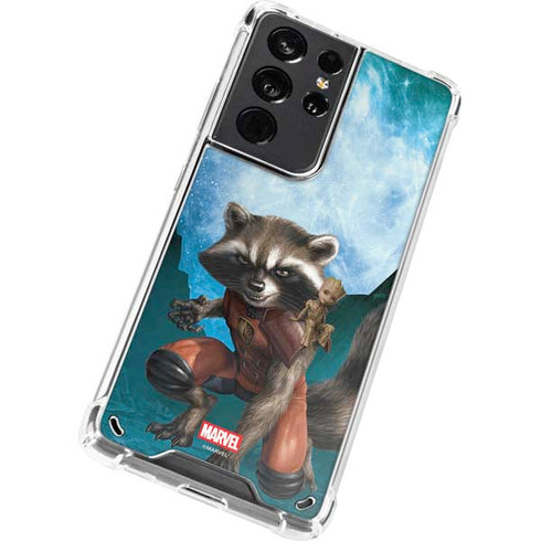 Marvel Rocket and Baby Groot Cosmic Bond Galaxy S21 Ultra 5G Clear Case