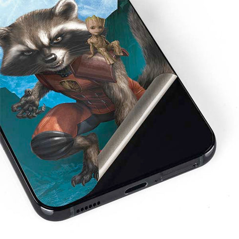 Marvel Rocket and Baby Groot Cosmic Bond Galaxy S22 Plus Skin
