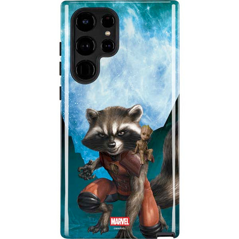 Marvel Rocket and Baby Groot Cosmic Bond Galaxy S22 Ultra Pro Case