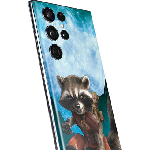 Marvel Rocket and Baby Groot Cosmic Bond Galaxy S22 Ultra Skin
