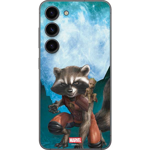 Marvel Rocket and Baby Groot Cosmic Bond Galaxy S23 Skin