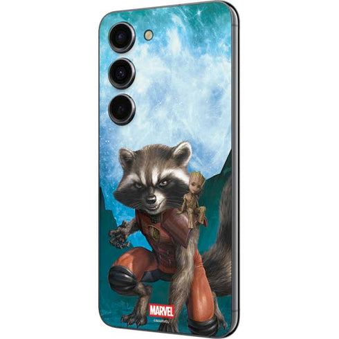 Marvel Rocket and Baby Groot Cosmic Bond Galaxy S23 Skin