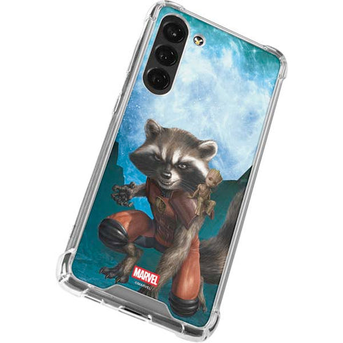 Marvel Rocket and Baby Groot Cosmic Bond Galaxy S24 FE Clear Case