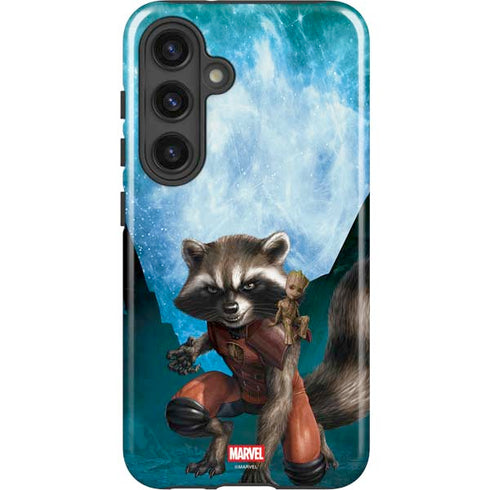 Marvel Rocket and Baby Groot Cosmic Bond Galaxy S25 Impact Case