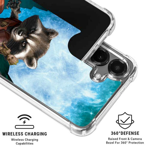Marvel Rocket and Baby Groot Cosmic Bond Galaxy S26 Clear Case