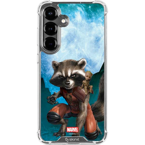 Marvel Rocket and Baby Groot Cosmic Bond Galaxy S26 Plus Clear Case