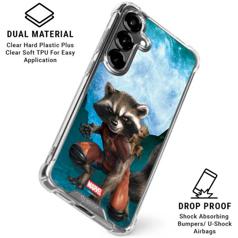 Marvel Rocket and Baby Groot Cosmic Bond Galaxy S26 Plus Clear Case