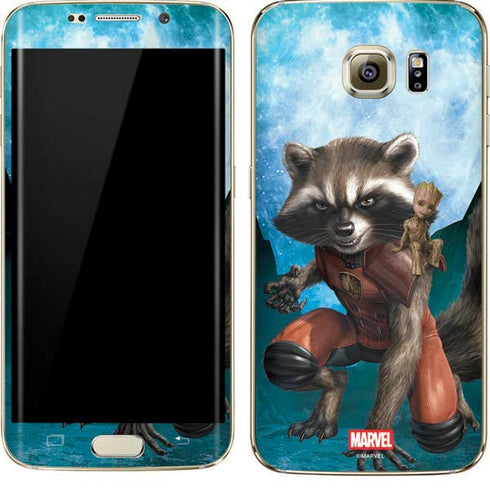 Marvel Rocket and Baby Groot Cosmic Bond Galaxy S7 Edge Skin