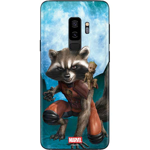 Marvel Rocket and Baby Groot Cosmic Bond Galaxy S9 Plus Skin