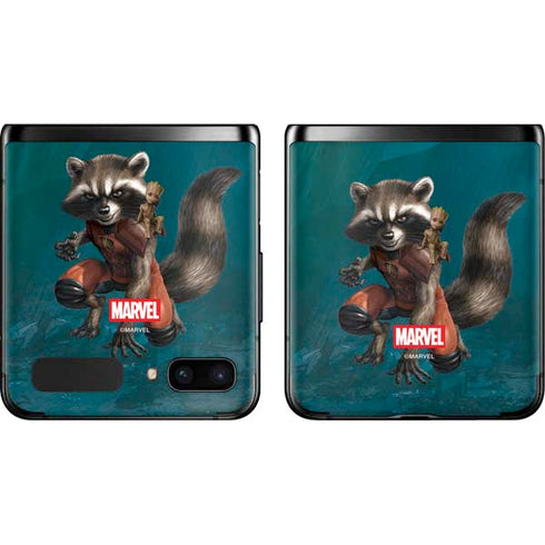 Marvel Rocket and Baby Groot Cosmic Bond Galaxy Z Flip Skin