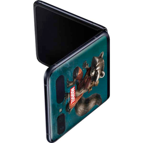 Marvel Rocket and Baby Groot Cosmic Bond Galaxy Z Flip Skin