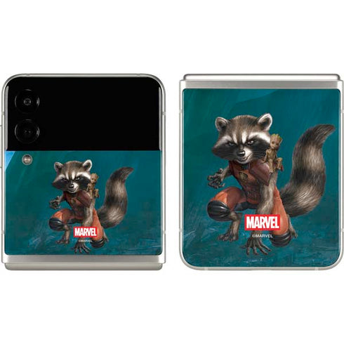 Marvel Rocket and Baby Groot Cosmic Bond Galaxy Z Flip3 5G Skin