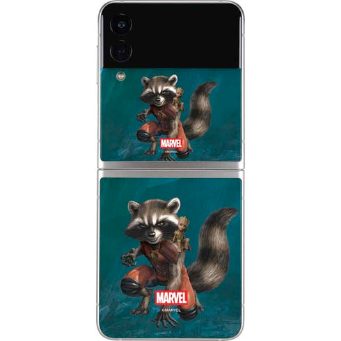Marvel Rocket and Baby Groot Cosmic Bond Galaxy Z Flip3 5G Skin