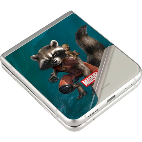 Marvel Rocket and Baby Groot Cosmic Bond Galaxy Z Flip3 5G Skin