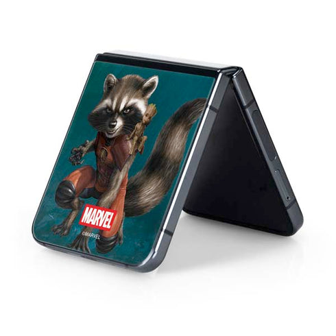 Marvel Rocket and Baby Groot Cosmic Bond Galaxy Z Flip5 5G Skin