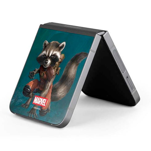 Marvel Rocket and Baby Groot Cosmic Bond Galaxy Z Flip6 Skin