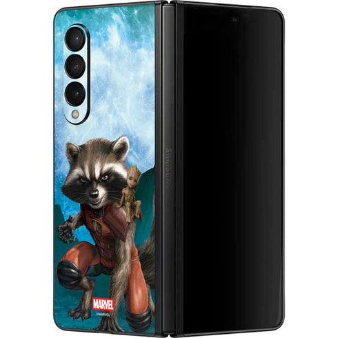 Marvel Rocket and Baby Groot Cosmic Bond Galaxy Z Fold3 5G Skin