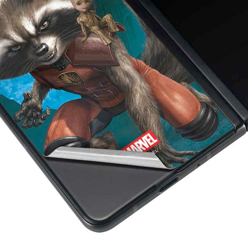 Marvel Rocket and Baby Groot Cosmic Bond Galaxy Z Fold3 5G Skin