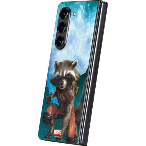 Marvel Rocket and Baby Groot Cosmic Bond Galaxy Z Fold5 5G Skin