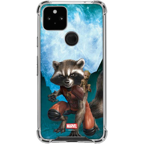 Marvel Rocket and Baby Groot Cosmic Bond Google Pixel 4a 5G Clear Case