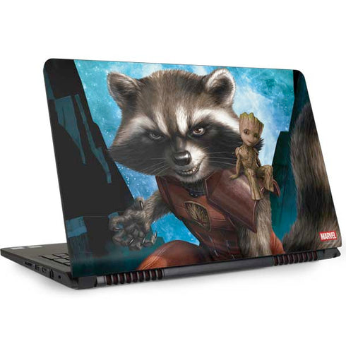 Marvel Rocket and Baby Groot Cosmic Bond Dell Inspiron Skin