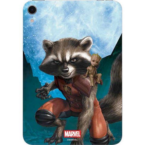 Marvel Rocket and Baby Groot Cosmic Bond Apple iPad Mini Skin