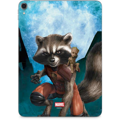 Marvel Rocket and Baby Groot Cosmic Bond Apple iPad Pro Skin