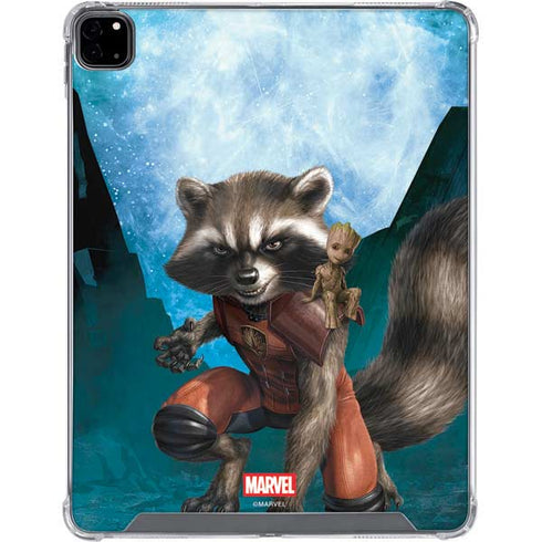 Marvel Rocket and Baby Groot Cosmic Bond iPad Pro 12.9in (2020) Clear Case