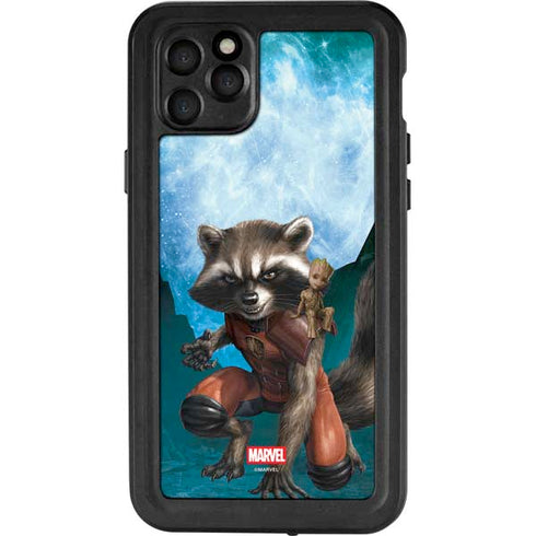 Marvel Rocket and Baby Groot Cosmic Bond iPhone 11 Pro Max Waterproof Case