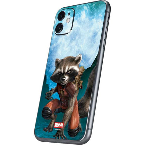 Marvel Rocket and Baby Groot Cosmic Bond iPhone 11 Skin