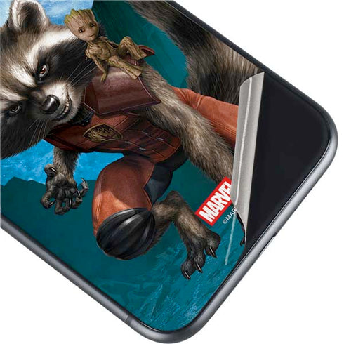 Marvel Rocket and Baby Groot Cosmic Bond iPhone 11 Skin