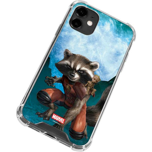 Marvel Rocket and Baby Groot Cosmic Bond iPhone 12 Mini Clear Case