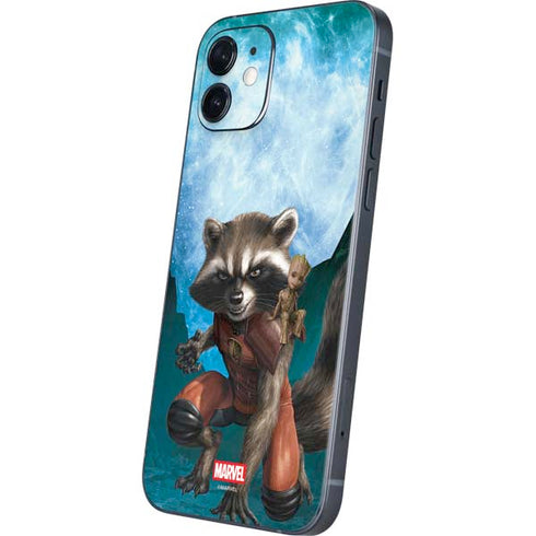 Marvel Rocket and Baby Groot Cosmic Bond iPhone 12 Mini Skin