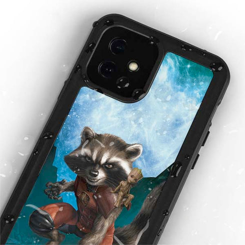 Marvel Rocket and Baby Groot Cosmic Bond iPhone 12 Mini Waterproof Case