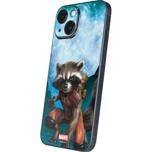 Marvel Rocket and Baby Groot Cosmic Bond iPhone 13 Mini Skin