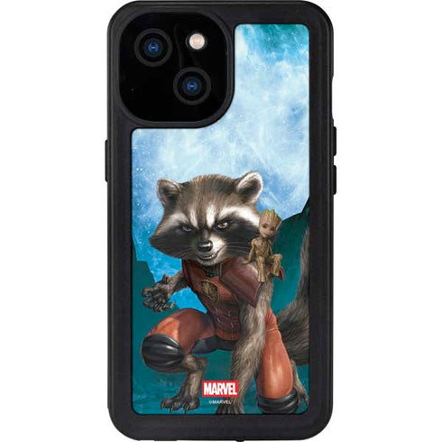 Marvel Rocket and Baby Groot Cosmic Bond iPhone 13 Mini Waterproof Case