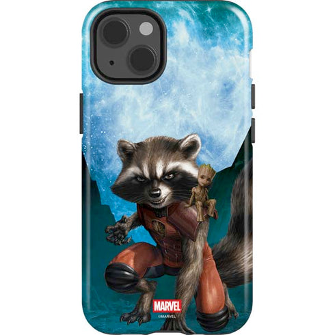 Marvel Rocket and Baby Groot Cosmic Bond iPhone 14 Impact Case