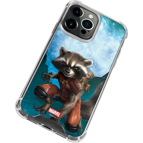 Marvel Rocket and Baby Groot Cosmic Bond iPhone 14 Pro Clear Case