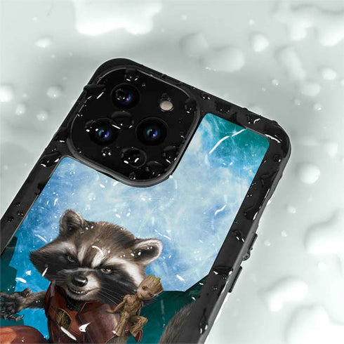 Marvel Rocket and Baby Groot Cosmic Bond iPhone 14 Pro Max Waterproof Case
