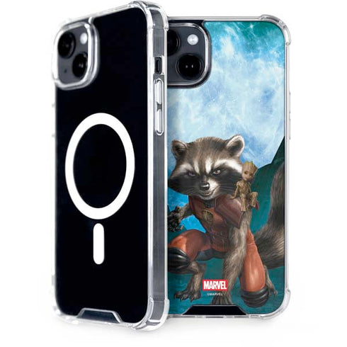 Marvel Rocket and Baby Groot Cosmic Bond iPhone 15 MagSafe Case