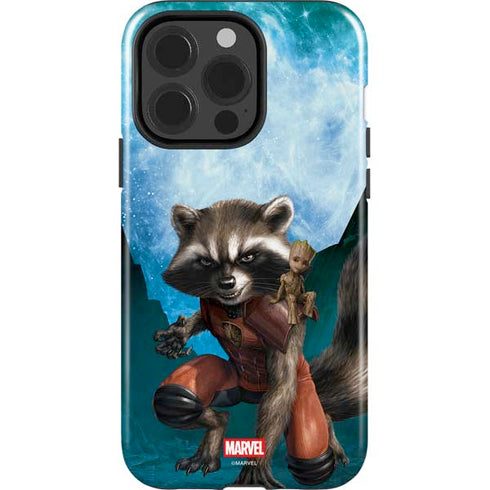 Marvel Rocket and Baby Groot Cosmic Bond iPhone 15 Pro Impact Case