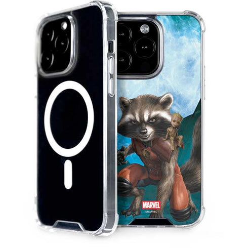 Marvel Rocket and Baby Groot Cosmic Bond iPhone 15 Pro MagSafe Case