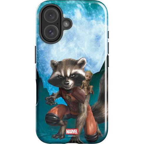 Marvel Rocket and Baby Groot Cosmic Bond iPhone 16 Impact Case