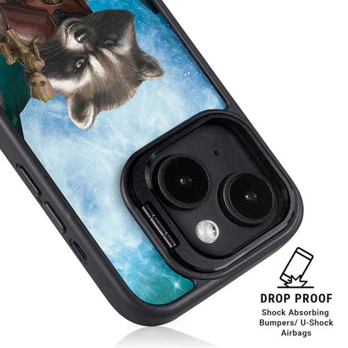 Marvel Rocket and Baby Groot Cosmic Bond iPhone 16 Kickstand Case