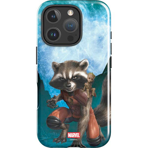 Marvel Rocket and Baby Groot Cosmic Bond iPhone 16 Pro Impact Case