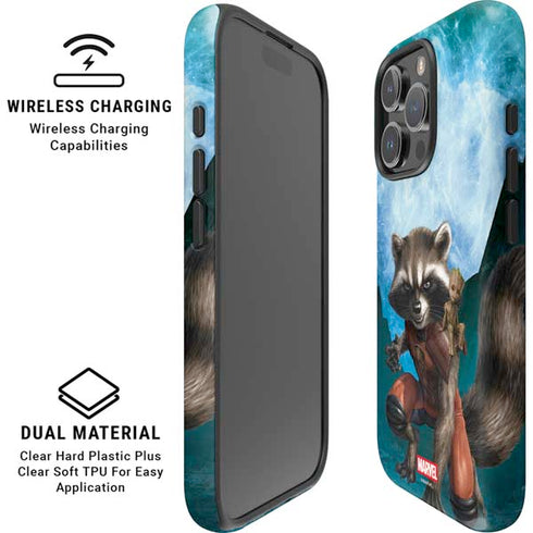 Marvel Rocket and Baby Groot Cosmic Bond iPhone 16 Pro Magsafe Impact Case