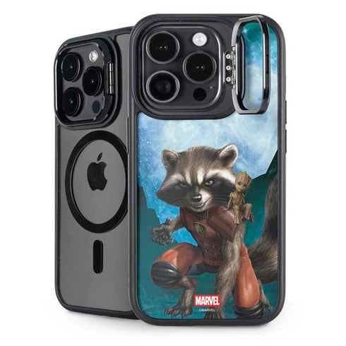 Marvel Rocket and Baby Groot Cosmic Bond iPhone 16 Pro Max Kickstand Case